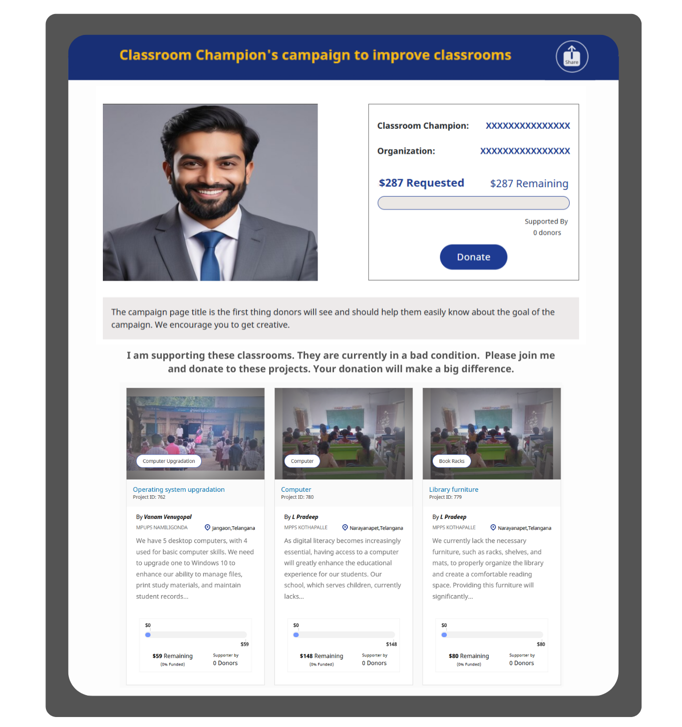 Sample Fundraising Page